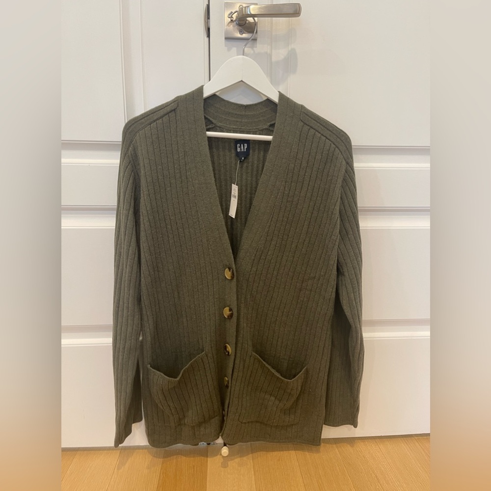 Gap Merino Wool-Blend Rib Cardigan NWT